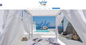 Screenshot της ιστοσελίδας της επιχείρησης myblue