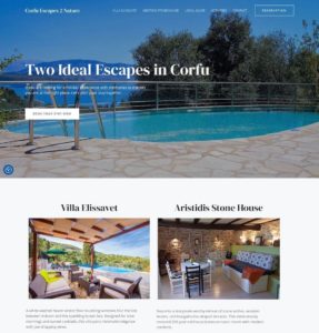 Screenshot της ιστοσελίδας Corfuescapes2nature